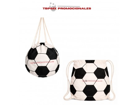 Morral de algodon diseño balón soccer balox promocional