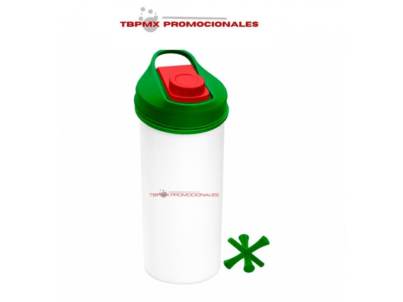 Cilindro anfora shaker plastico 450 ml tricolor asa tairo mexa promocional