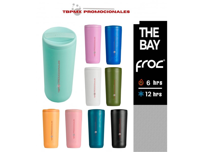 Vaso termo termico acero inoxidable 680 ml doble pared base anti derrapante the bay froc promocional