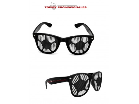 Lentes de plástico con print balon soccer karim promocional