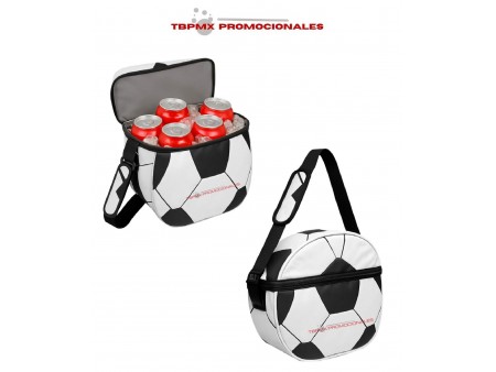 Hielera termica poliester impermeable forma balon soccer golin promocional