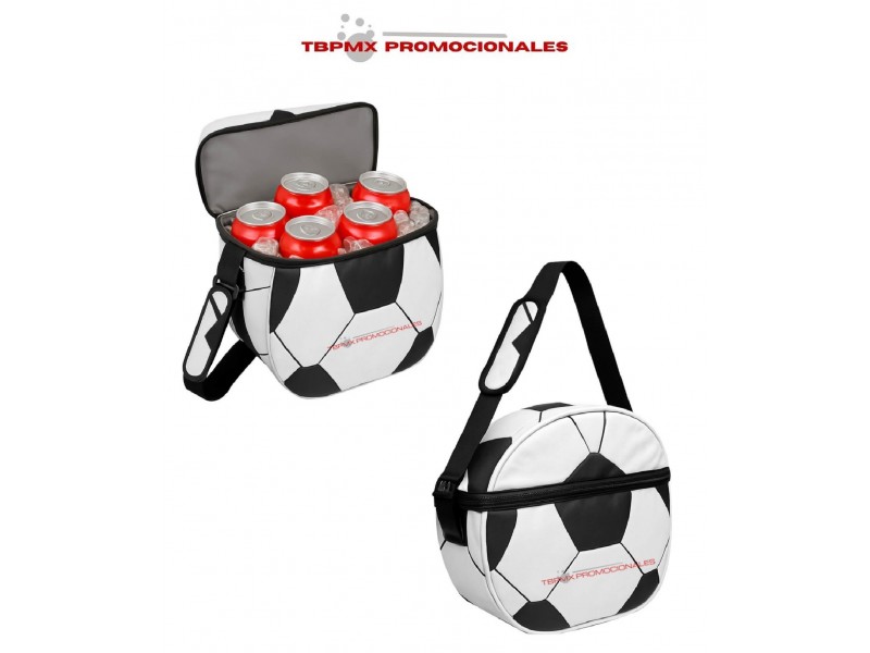 Hielera termica poliester impermeable forma balon soccer golin promocional