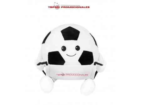 Peluche en forma balón soccer con banderin desmontable soccer promocional