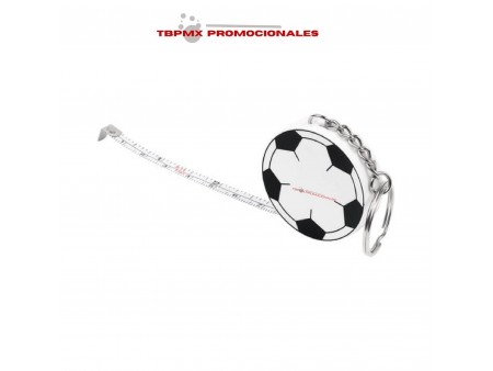 Llavero forma balón soccer flexómetro de 1 metro soccer ball promocional