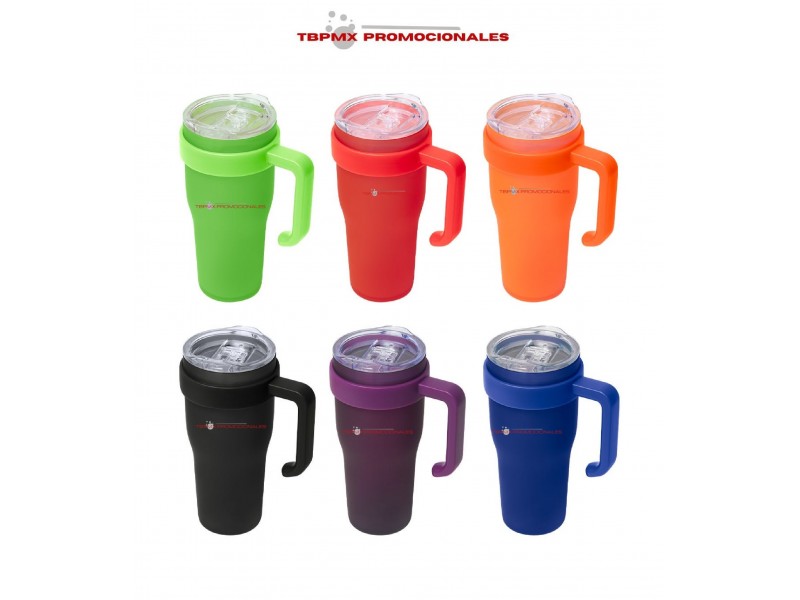Termo Tarro de plástico 600 ml tapa push valvula seguridad con tapa tromso promocional