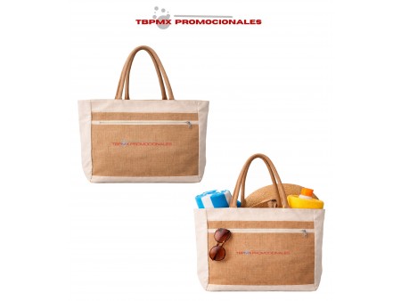 Bolsa de yute con forro bolsa laminada con cierre filburt promocional