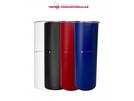 Vaso termo termico acero inoxidable 600 ml doble pared tapa popote plastico promocional