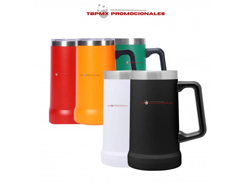 Termo tarro acero inoxidable 700 ml doble pared para cerveza promocional