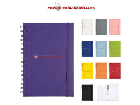 Libreta poliuretano pasta dura arillo metálico 80 hojas rayadas rulfo promocional
