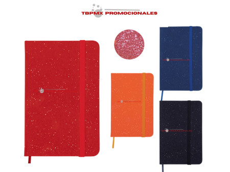Mini libreta bolsillo pasta rigida textura brillante 80 hojas rayadas ashley promocional
