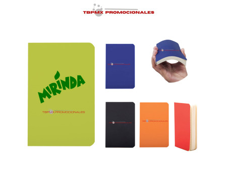Mini libreta de bolsillo pasta flexible 64 hojas rayadas cova promocional