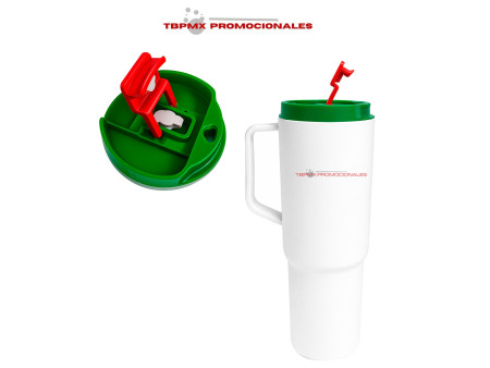 Taza tarro plástico 1500 ml boquilla popote stan mexa promocional