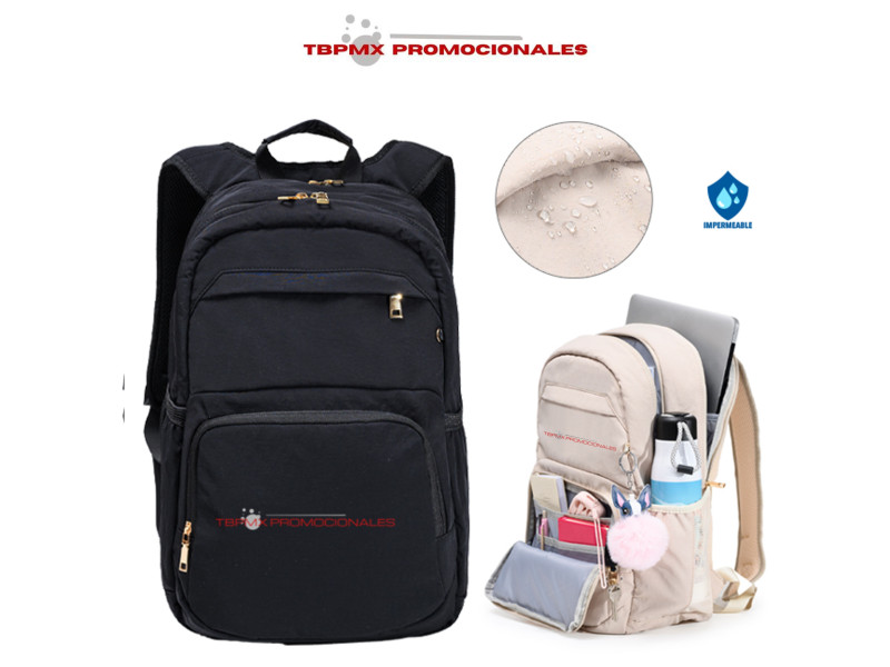 Mochila back pack porta laptop 15 pulgadas impermeable acolchada santa fe promocional
