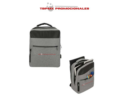 Mochila escolar ejecutiva 4 compartimentos porta laptop 16 pulgadas entrada usb cairo promocional