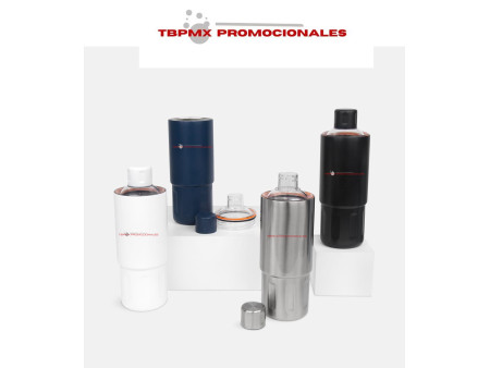 Termo acero inoxidable 750 ml doble pared texturizado doble tapa plástico kalix promocional