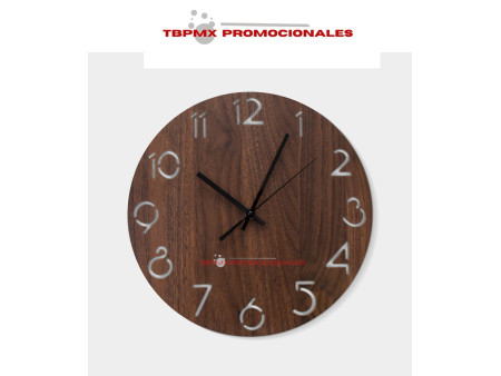 Reloj de pared circular amaderado quare promocional