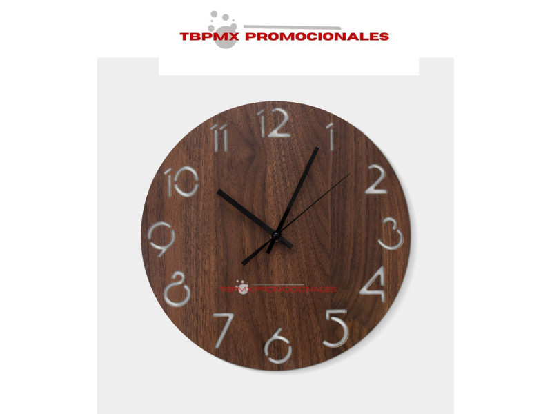 Reloj de pared circular amaderado quare promocional