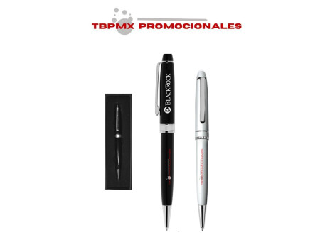 Bolígrafo metálica cintillo metálico clip acero retráctil portugal promocional