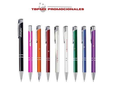 Boligrafo aluminio clip detalles cromo premier promocional