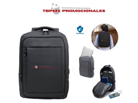 Mochila back pack ejecutiva escolar repelente al gua porta laptop 16 pulgadas ginebra promocional