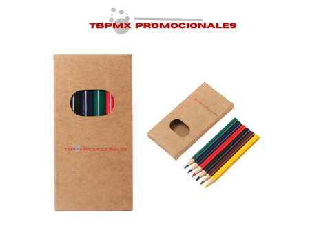 Juego 6 lapices de colores cortos picasso promocional