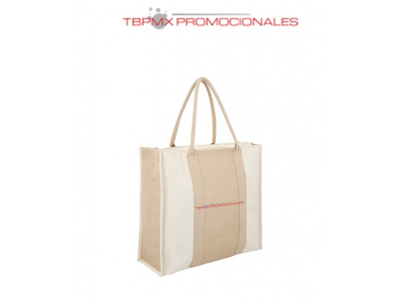 Bolsa yute lontea laminada fuelle cierre maldivas promocional
