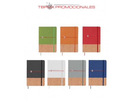 Libreta poliuretano corcho 90 hojas rayadas maple promocional