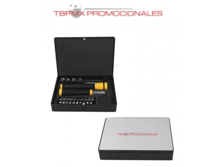 Set herramientas estuche plastico broche iman work promocional