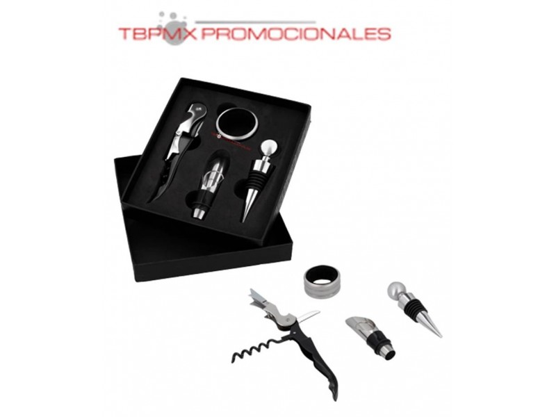 Set de vinos 4 accesorios carlot promocional