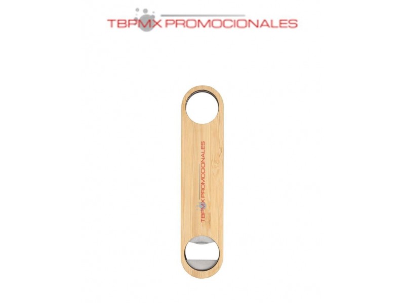 Destapador de madera interior metalico snap promocional