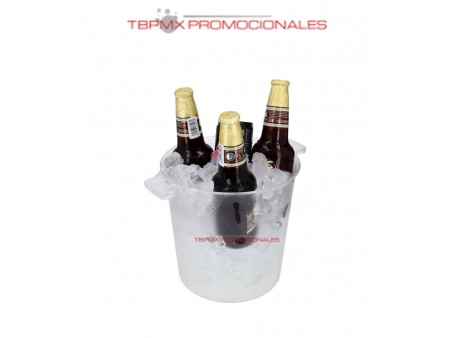 Hielera circular de acrilico 5 litros doble asa badoit promocional