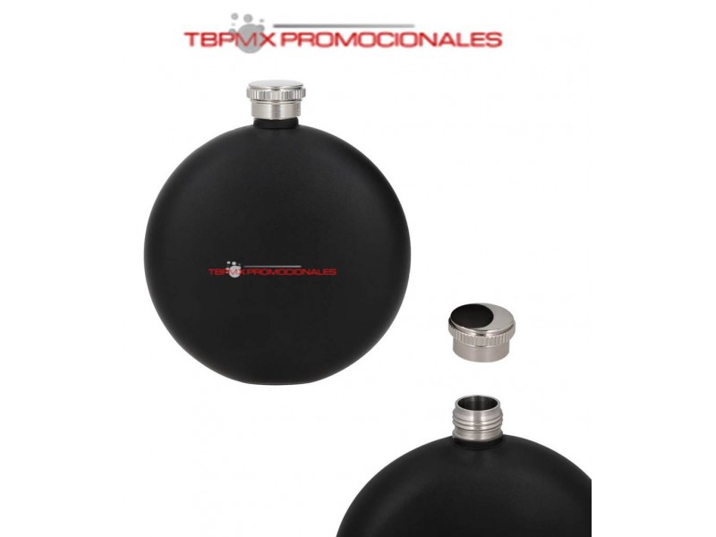 Licorera acero inoxidable 5 oz redonda rugosa regal promocional