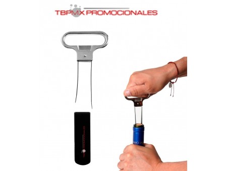Sacacorchos destapador de laminas funda plastico baga promocional