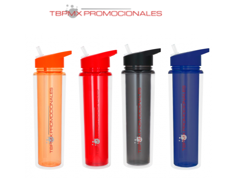 Cilindro anfora plástico 600 ml doble pared popote ibiza promocional