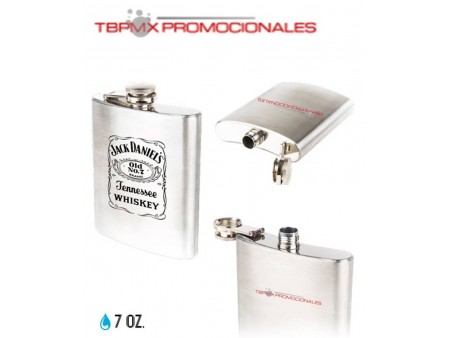 Licorera de bolsillo acero inoxiddable 207 ml marcus promocional