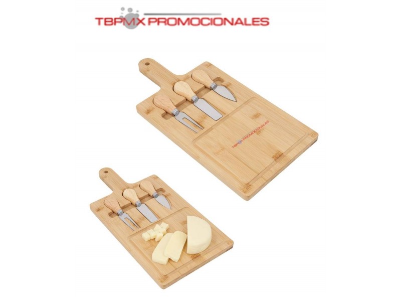 Set tabla para quesos bambu cotija promocional