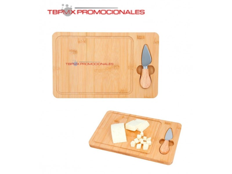 Tabla de quesos bambu rectangular mozarella promocional