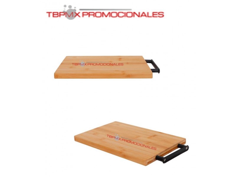 Tabla para cortar bambu con asa deska promocional