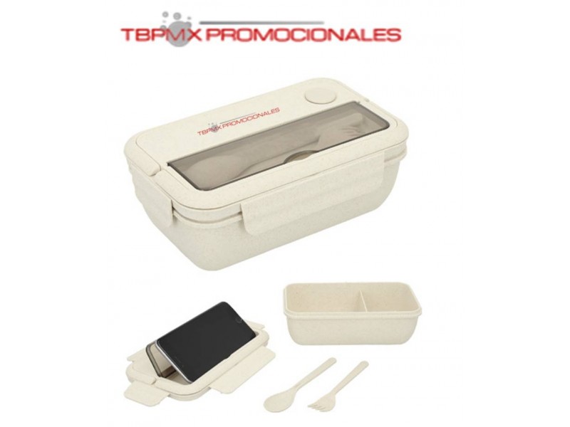 Contenedor para alimentos fibra de trigo soporte para celular maki promocional