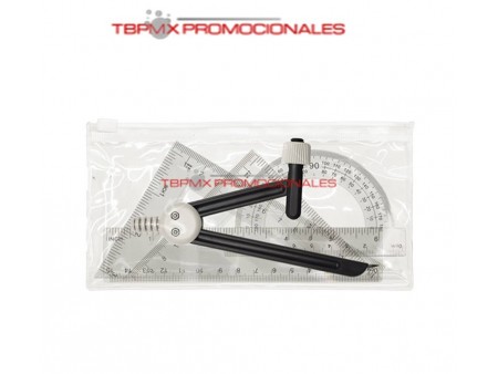 Juego de geometria estuche pvc dany promocional