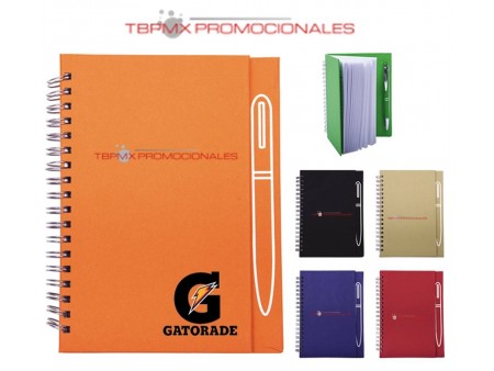 Libreta ecologica 70 hojas rayadas con iman para sostener boligrafo spain promocional