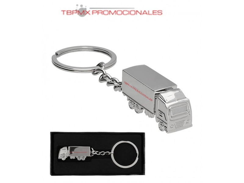 Llavero metalico trailer 3D troly promocional