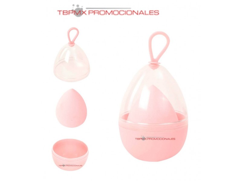 Esponja para maquillaje forma de gota con estuche desi promocional
