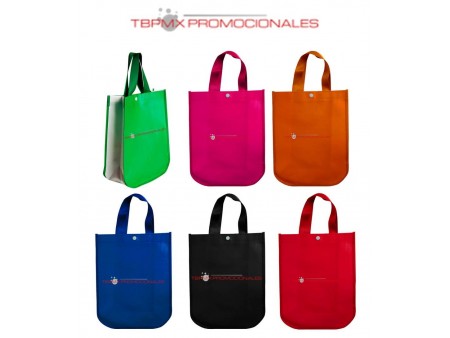 Bolsa ecologica nonwoven plastificada cosida broche asas satinada dory