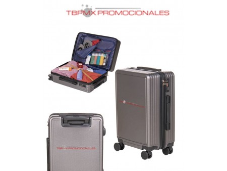 Maleta para viaje plastica doble rueda giratoria candado seguridad voyage promocional