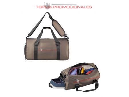 Maleta deportiva poliester con zapatera leaf promocional