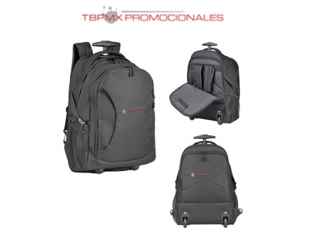 Mochila poliester asa retractil porta laptop 16 pulgadas con ruedas botur promocional