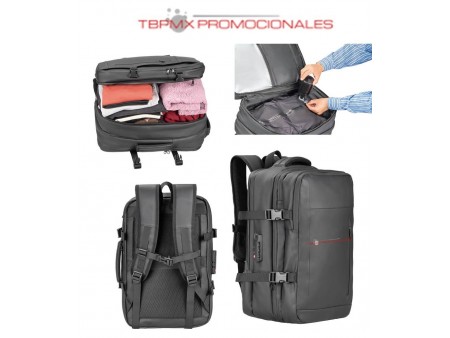 Mochila nylon valvula de aire porta laptop candado de seguridad acolchada con bomba de aire zepi promocional