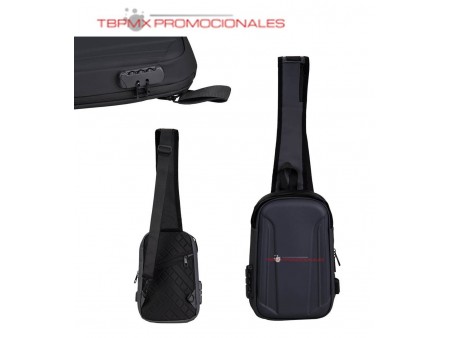 Bolsa de hombro carcasa dura puerto usb candado de seguridad respaldo rigido mali promocional
