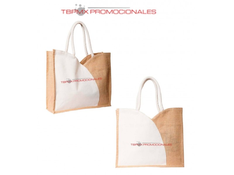 Bolsa yute asas de algodon anse promocional